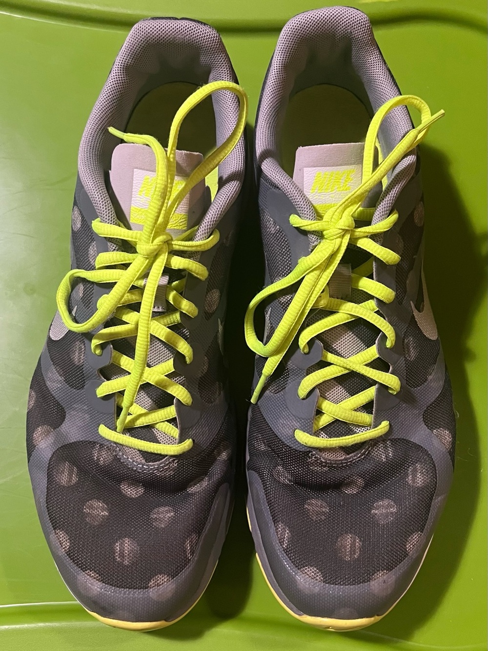 Nike Women’s Gray Sneakers with Neon Yellow Laces